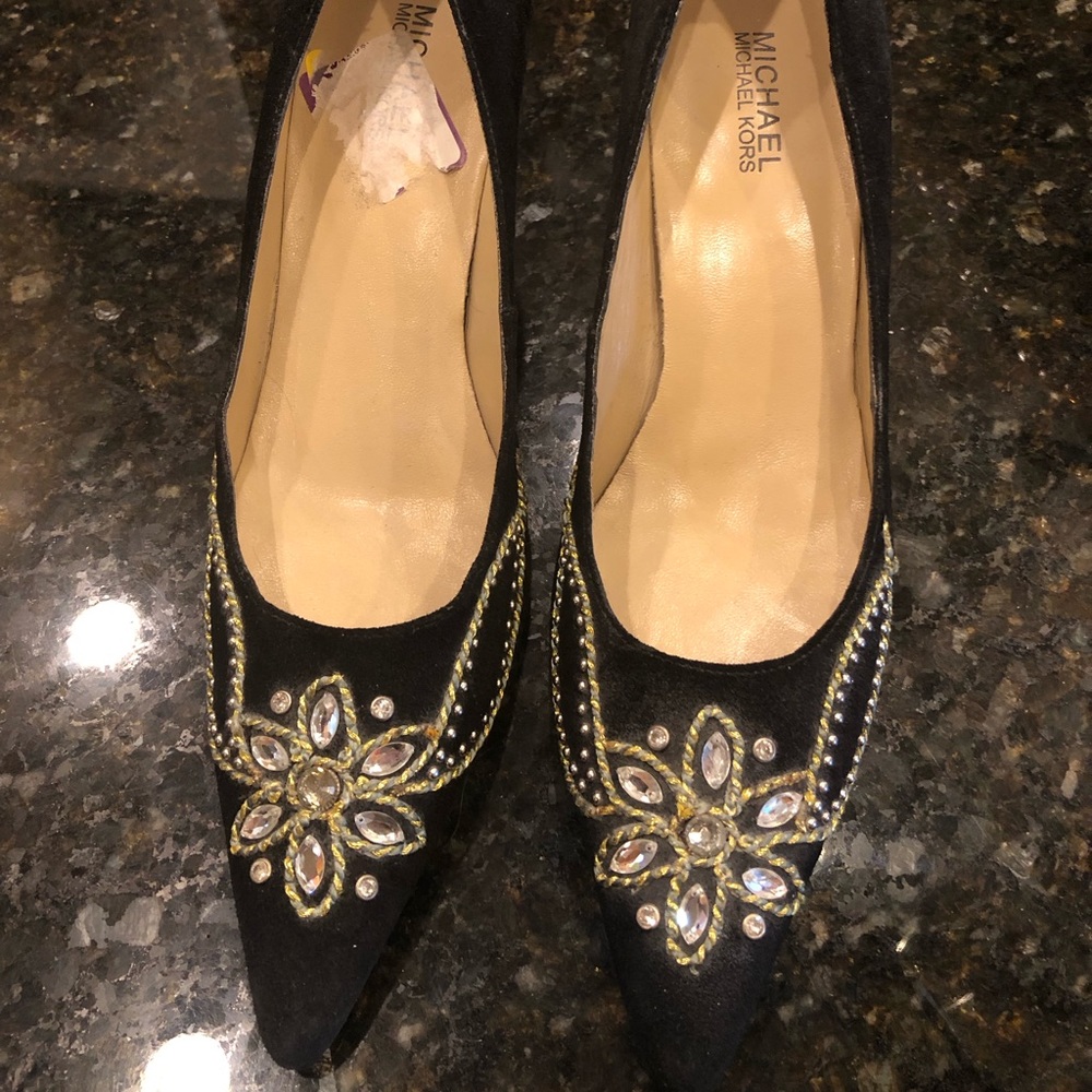 Michael Michael Kors suede jeweled Heels